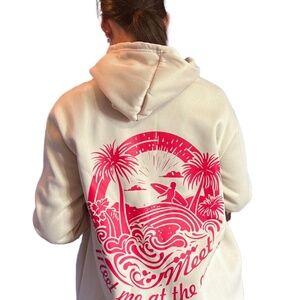 “Meet Me at the Ocean” | Coastal Vibes Sweatshirt | Pink or Beige